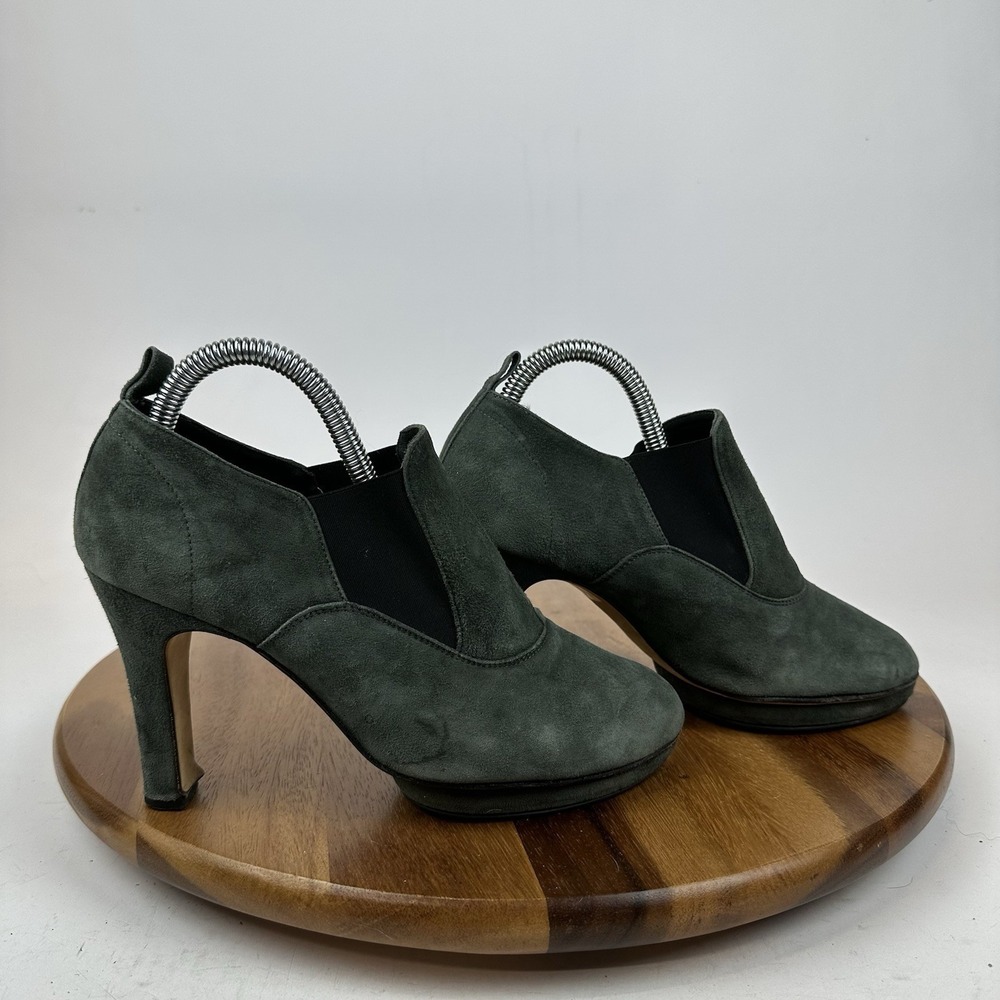 Womens Repetto Gray Suede Slip On Heeled Chelsea Ankle Boots Booties Size EU‎ 40
